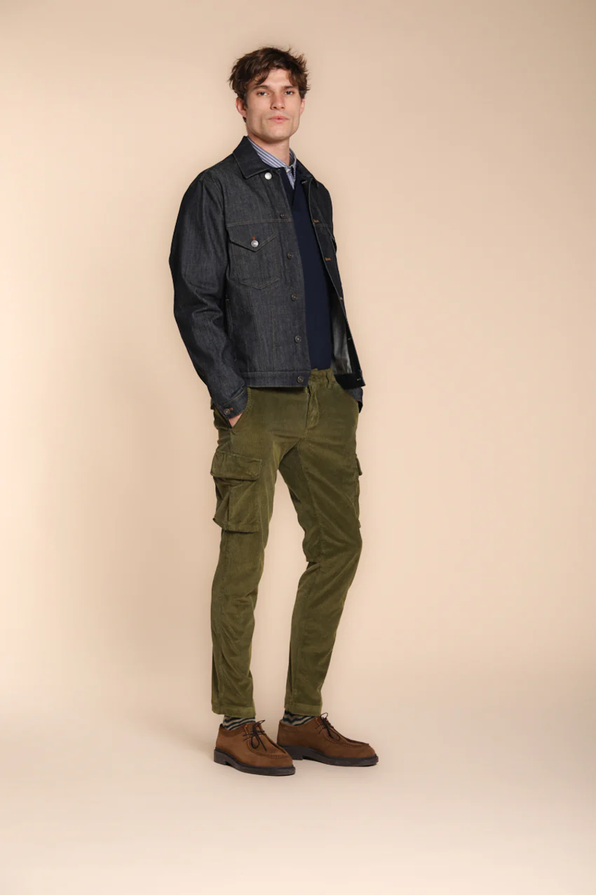 Chile pantalone cargo uomo in velluto 500 righe extra slim fit ① - Image 3
