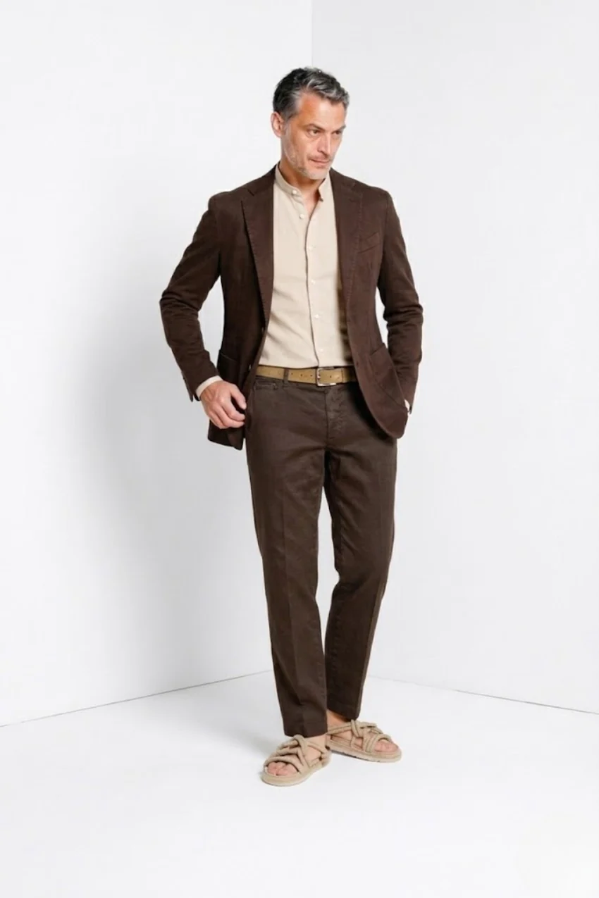 Da Vinci blazer uomo in twill di lino e cotone - Image 2