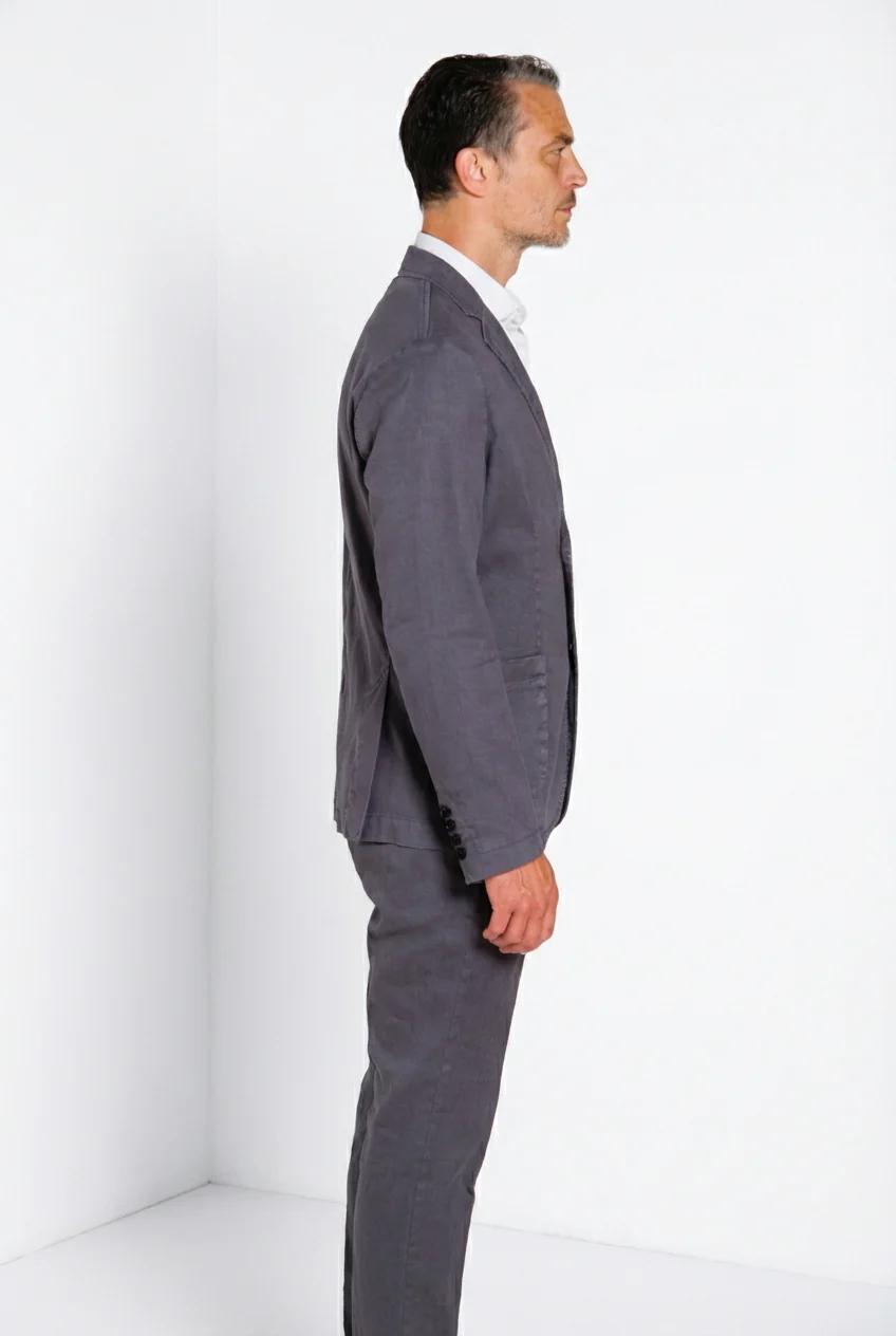 Da Vinci blazer uomo in twill di lino e cotone - Image 3