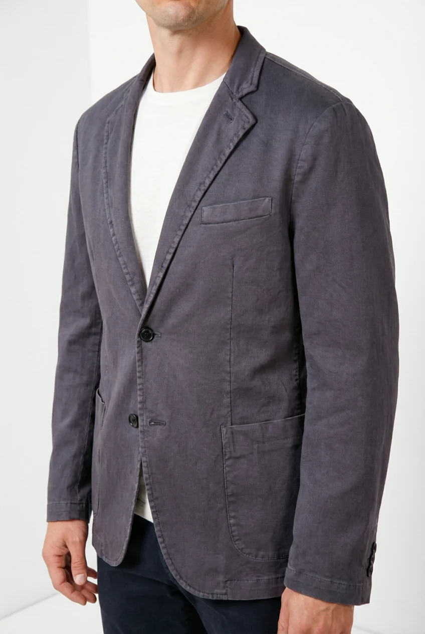 Da Vinci blazer uomo in twill di lino e cotone - Image 5