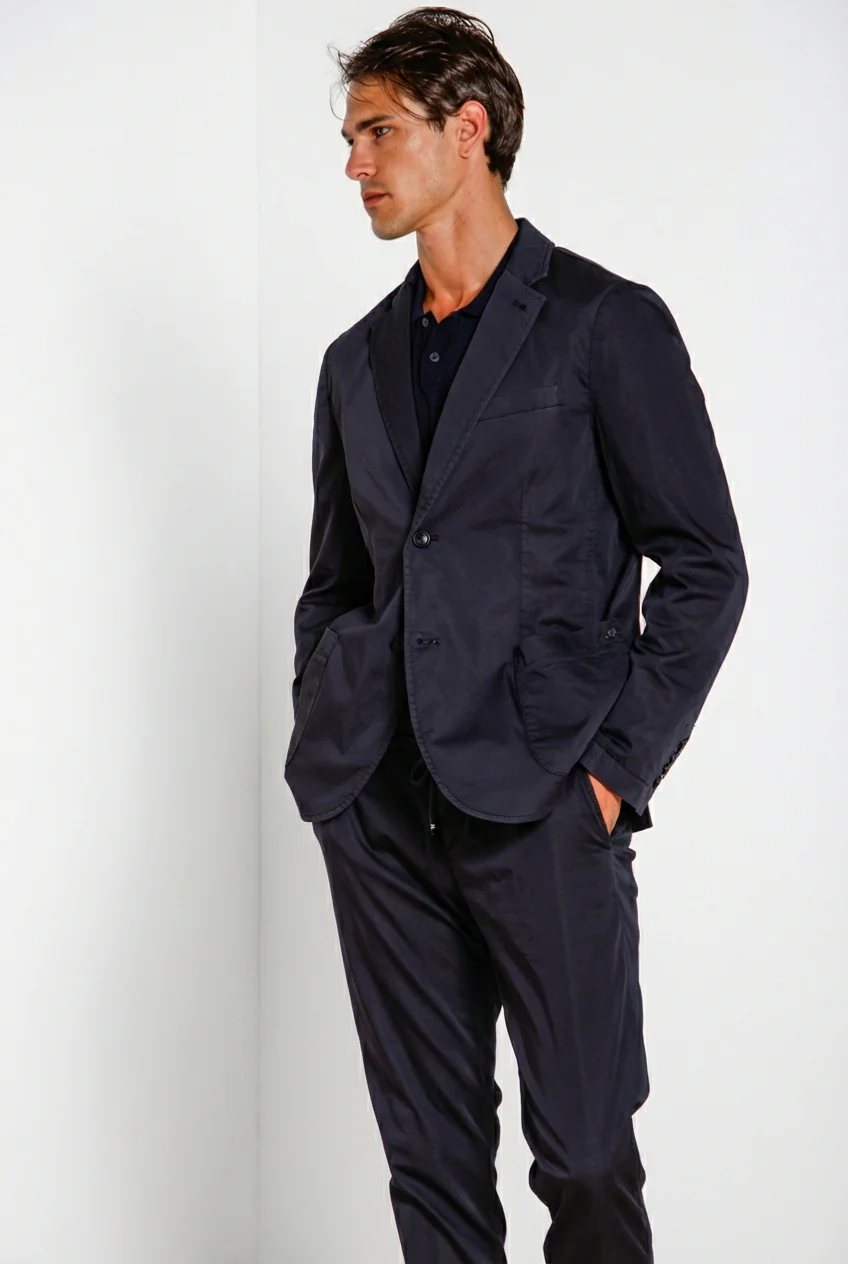 Da Vinci Travel blazer uomo in raso tecnico travel stretch - Image 3