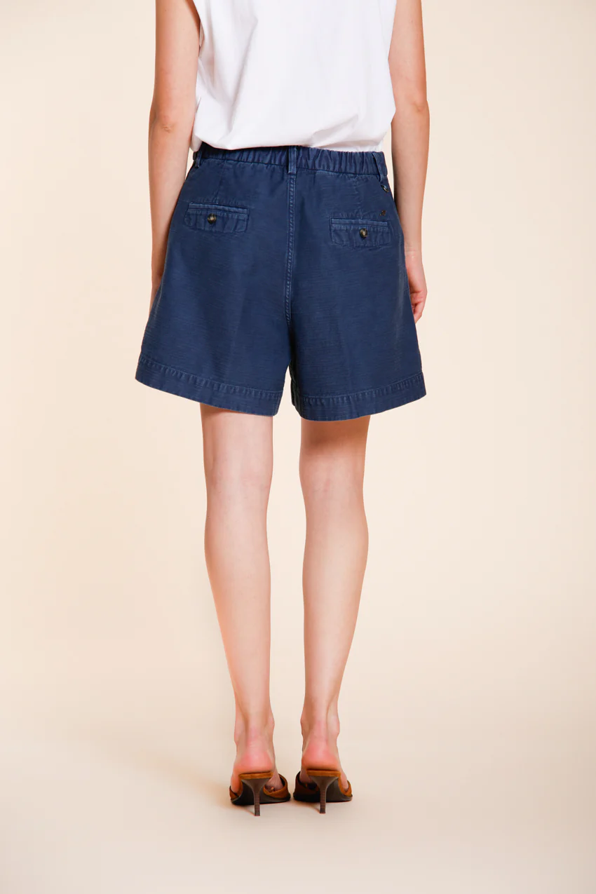 Dallas bermuda cargo donna in cotone fiammato relaxed fit - Image 4
