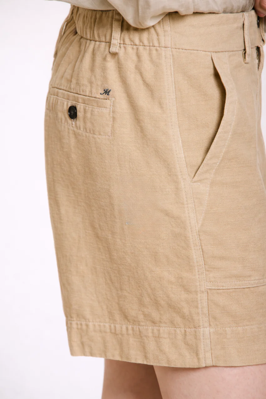 Dallas bermuda cargo donna in cotone fiammato relaxed fit - Image 2