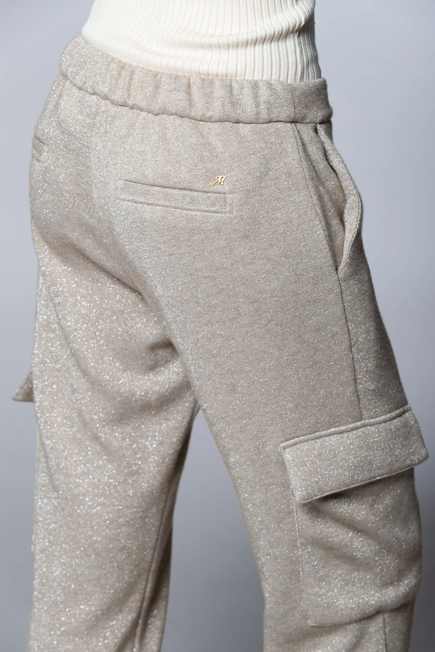 Easy Cargo pantalone cargo donna maglia jersey lurex relaxed fit - Image 2