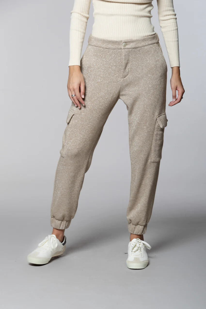 Easy Cargo pantalone cargo donna maglia jersey lurex relaxed fit - Image 4