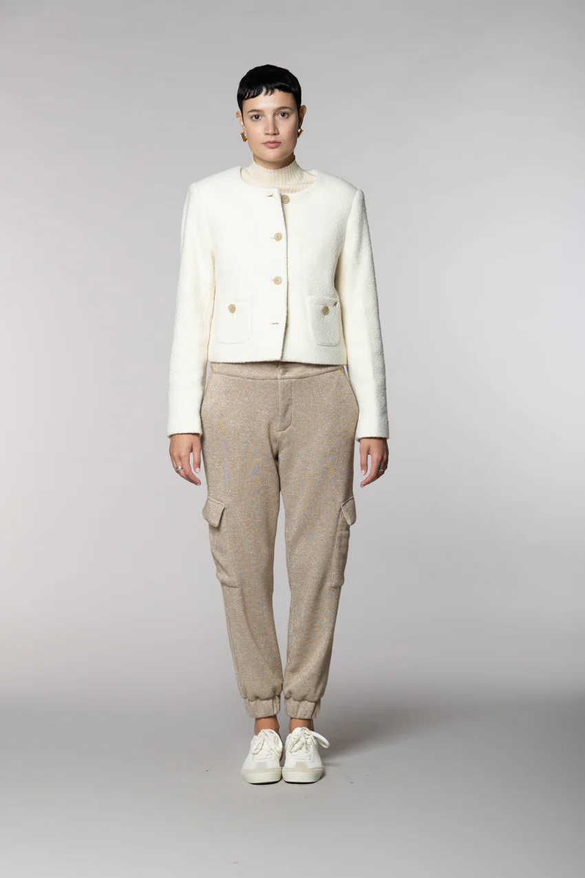 Easy Cargo pantalone cargo donna maglia jersey lurex relaxed fit - Image 7