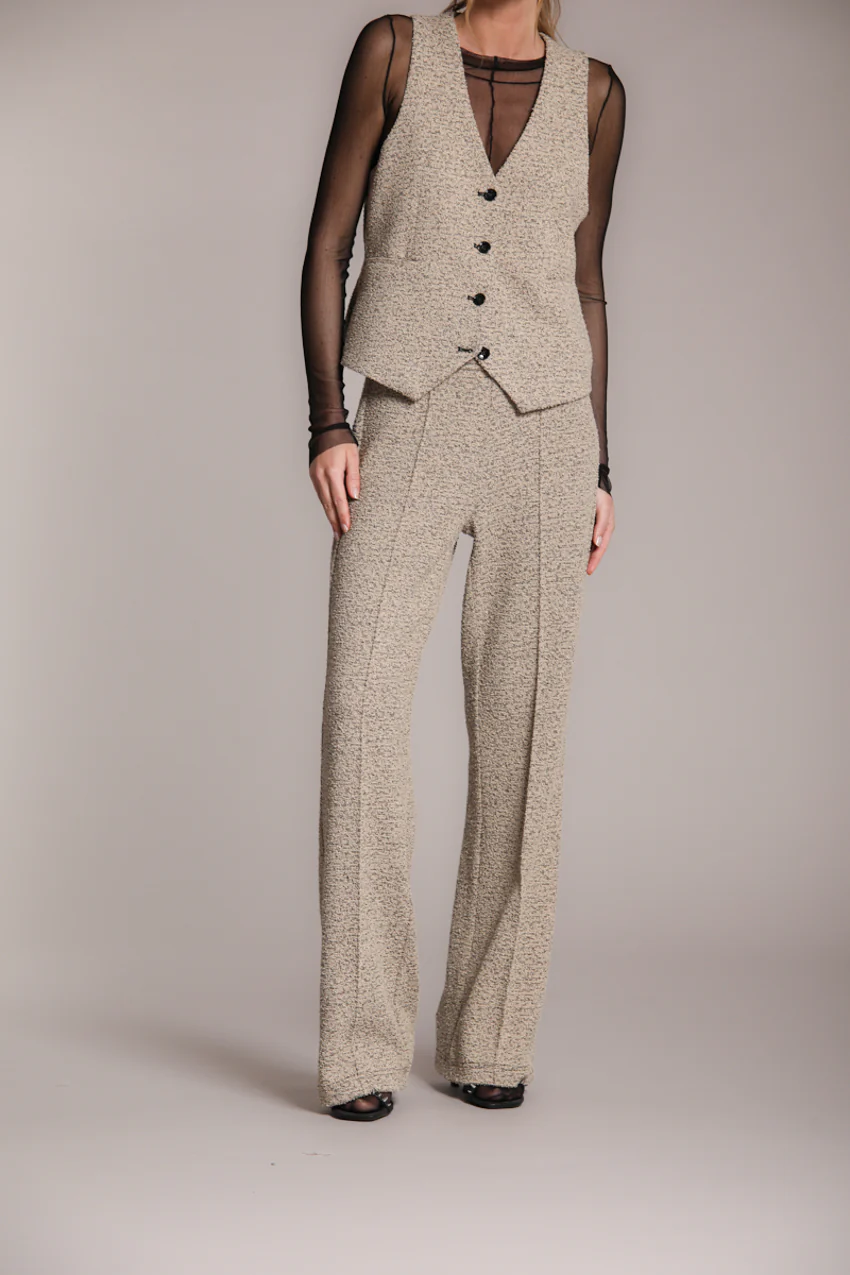 Easy Straight pantalone chino donna in jersey bouclé straight fit