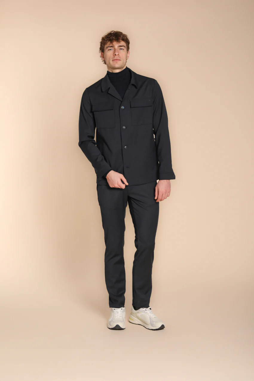 Firenze overshirt uomo foderata in lana unita - Image 4