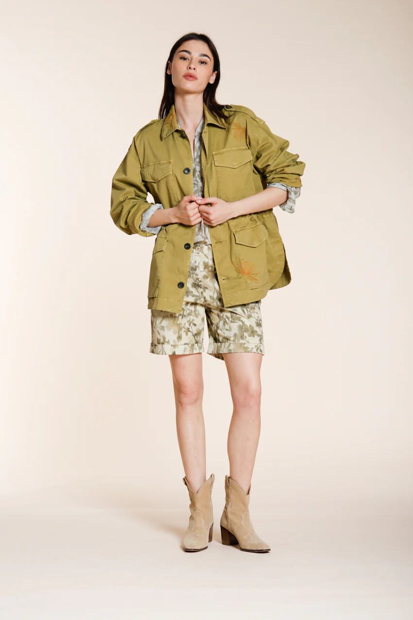 Florence New giacca donna in twill leggero stretch ricamo fiori - Image 8