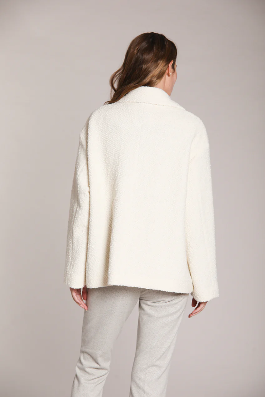 Gilda cappotto corto donna in jersey chicco riso - Image 5