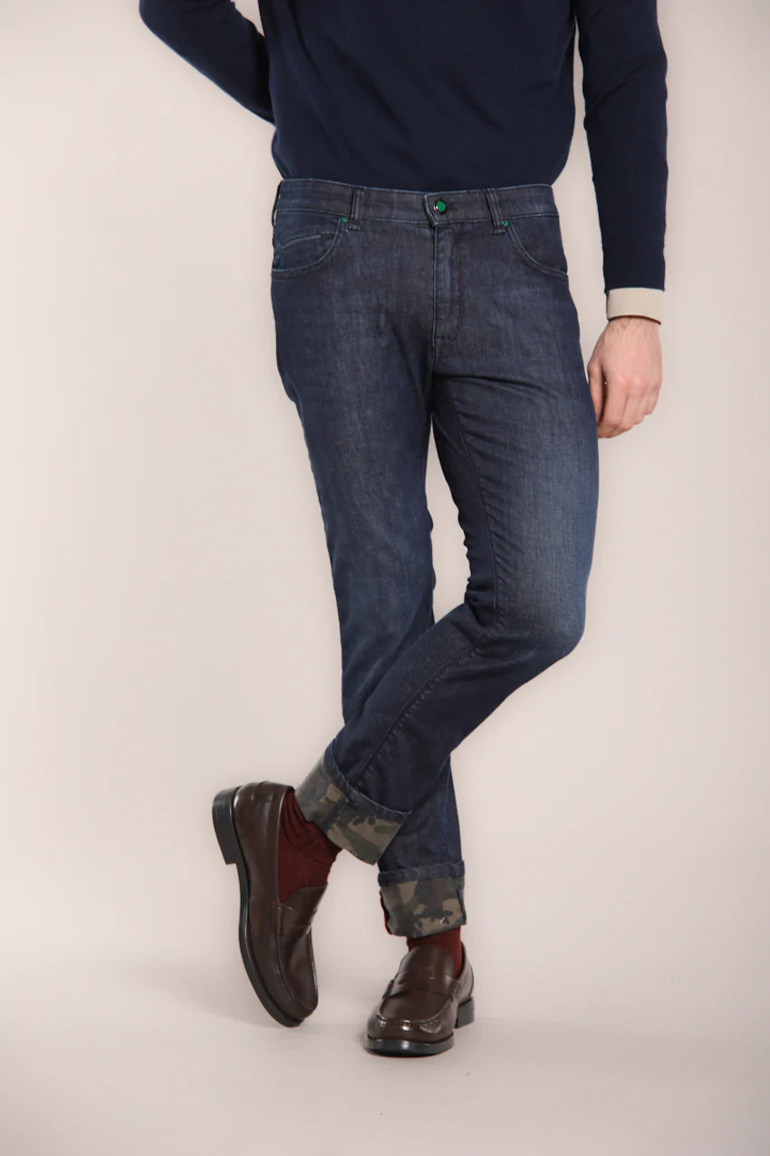 Harris pantalone 5 tasche uomo in denim stretch slim fit - Image 4