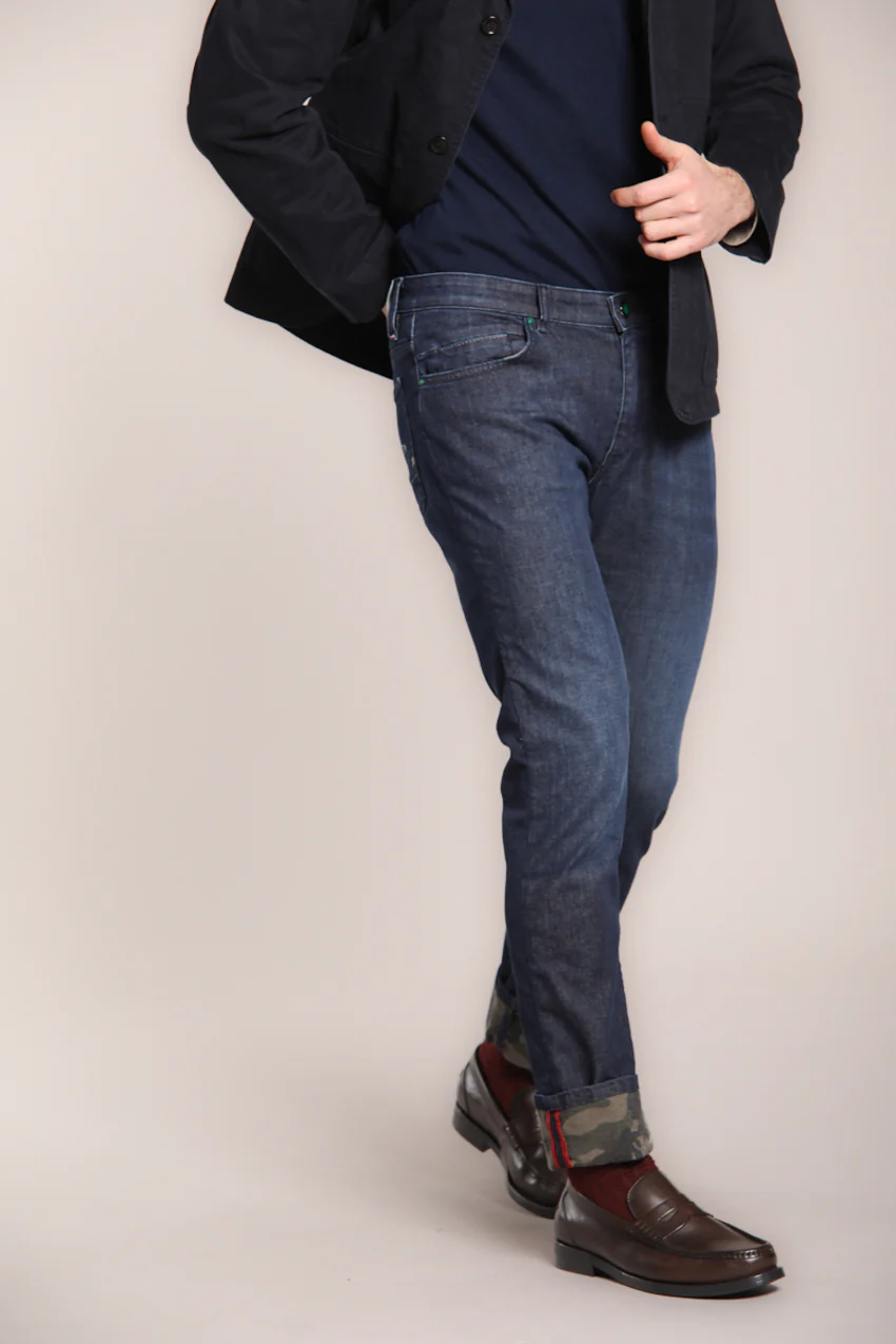 Harris pantalone 5 tasche uomo in denim stretch slim fit - Image 5