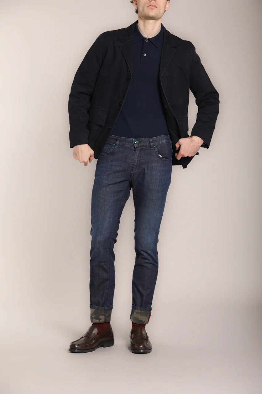 Harris pantalone 5 tasche uomo in denim stretch slim fit - Image 7