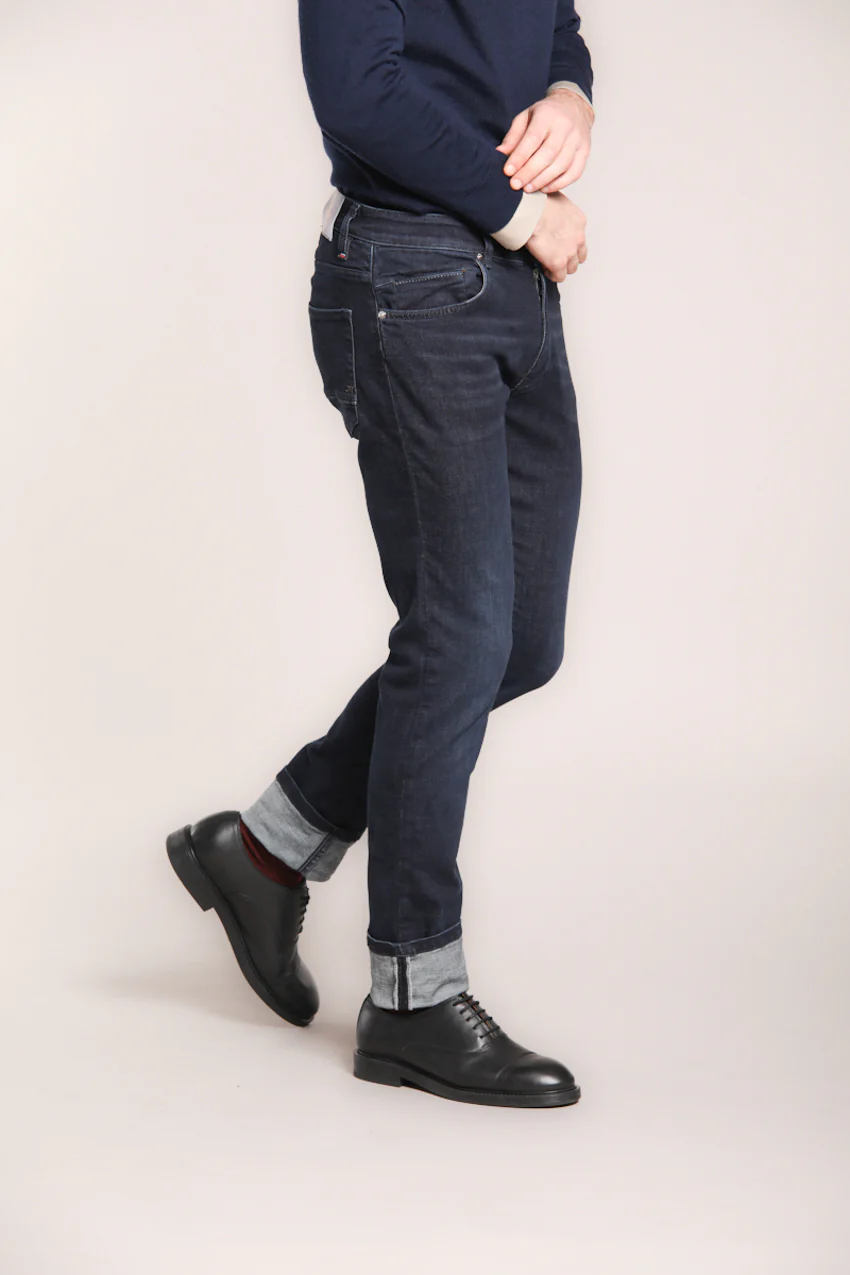 Harris pantalone 5 tasche uomo in denim stretch slim fit - Image 3