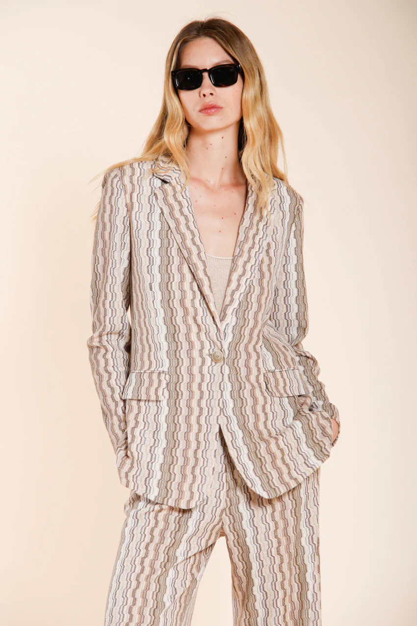 Irene blazer donna in jersey fantasia a righe - Image 2