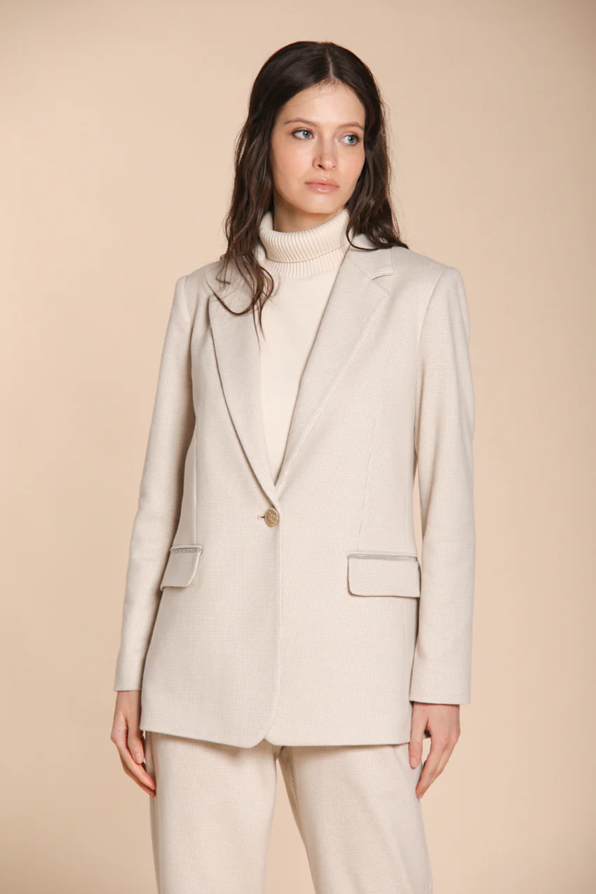 Irene blazer donna in jersey trama puntino