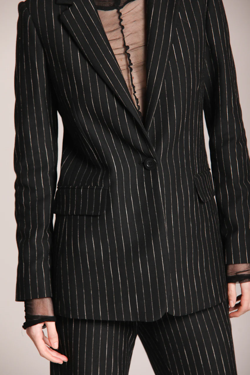 Irene blazer donna lungo in jersey gessato - Image 5