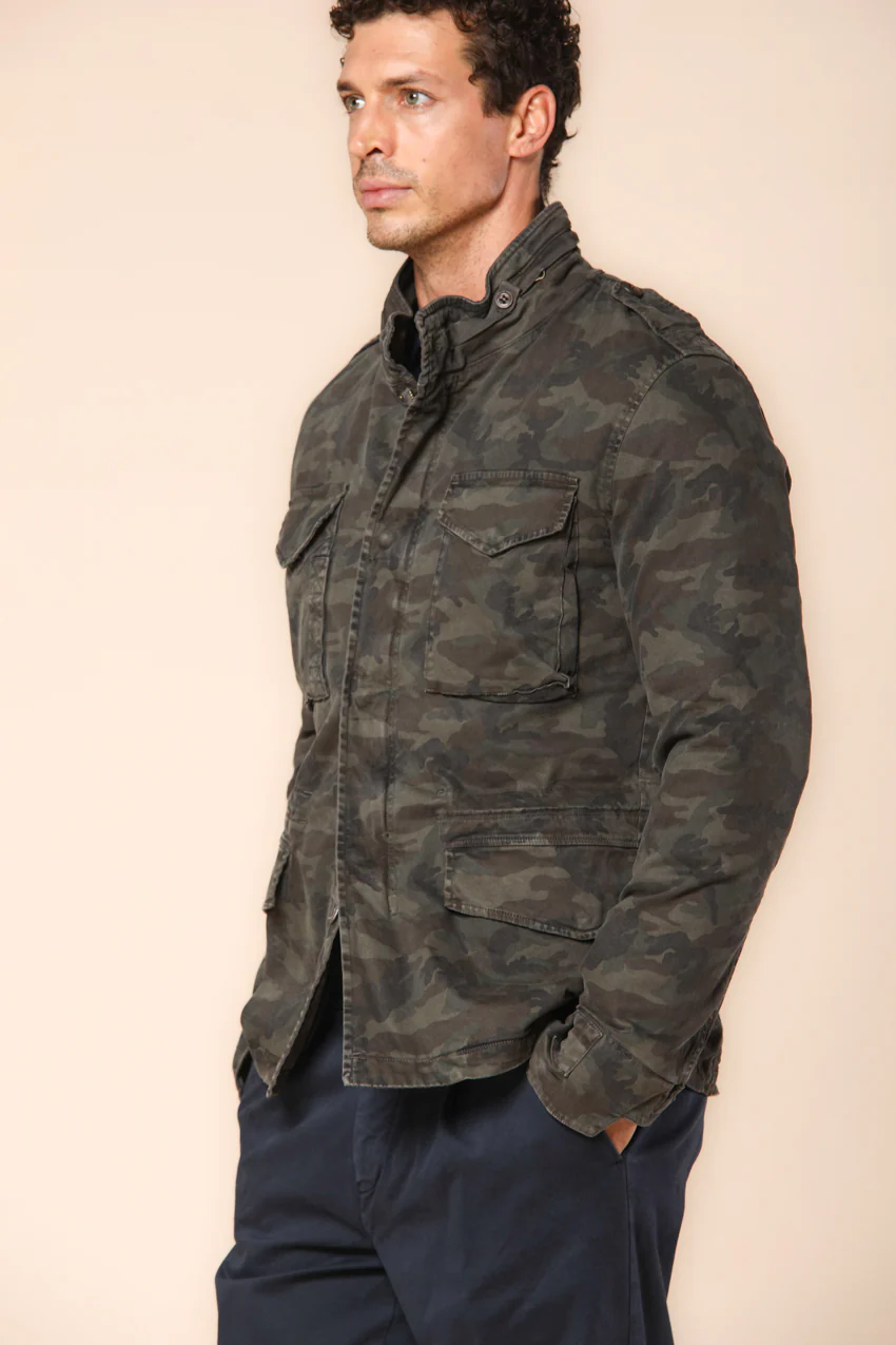 Field Jacket M74 uomo in raso camouflage - Image 4