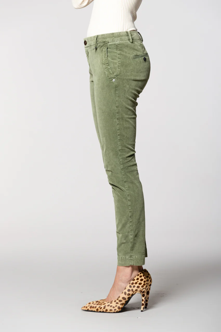 Jaqueline Archivio pantaloni chino donna in velluto 1000 righe slim fit - Image 4