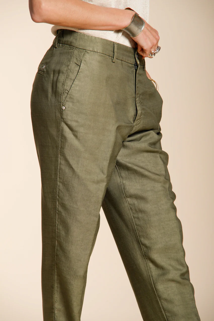 Linda Summer pantalone chino donna in canvas relaxed fit - Image 3