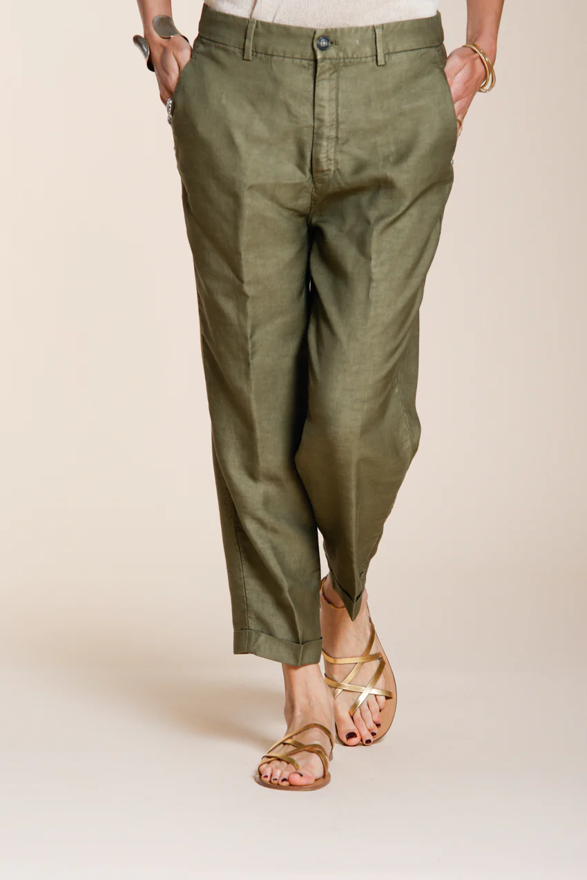 Linda Summer pantalone chino donna in canvas relaxed fit - Image 4