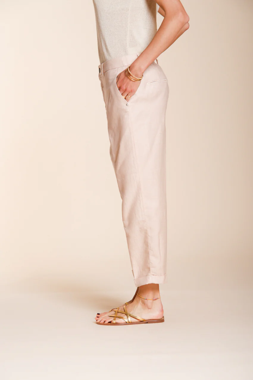 Linda Summer pantalone chino donna in canvas relaxed fit - Image 3
