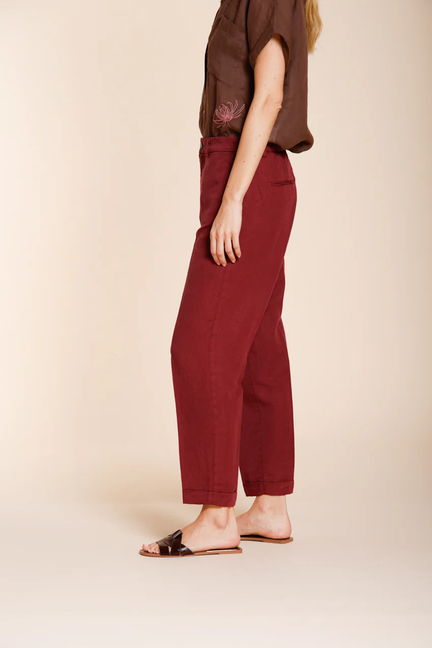 Linda Summer pantalone chino donna in canvas relaxed fit - Image 3