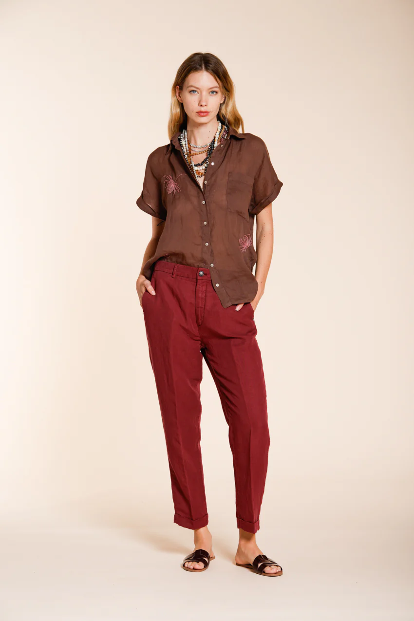 Linda Summer pantalone chino donna in canvas relaxed fit - Image 5