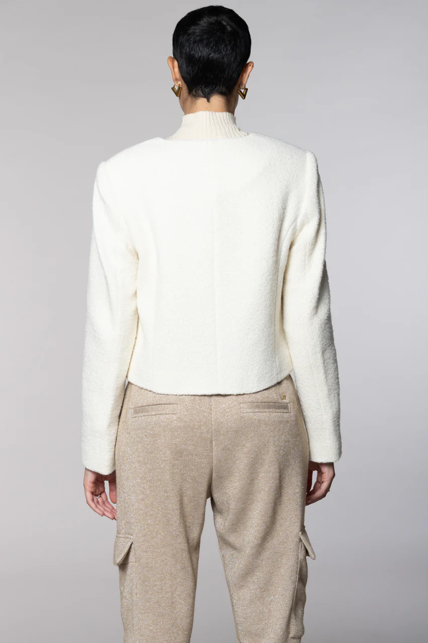 Lou Lou giacca cropped donna in bouclé misto lana - Image 4