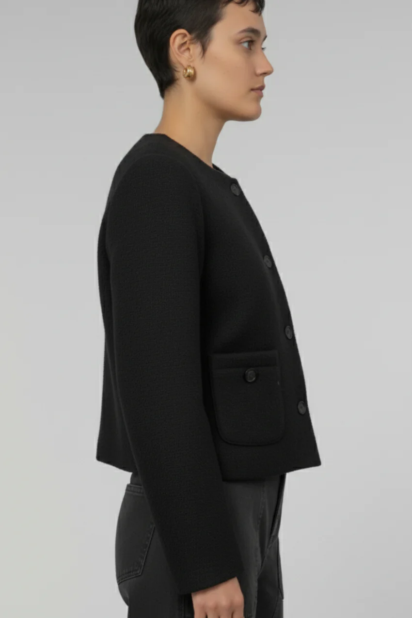 Lou Lou giacca cropped donna in bouclé misto lana - Image 3
