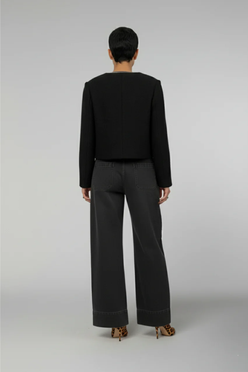 Lou Lou giacca cropped donna in bouclé misto lana - Image 4