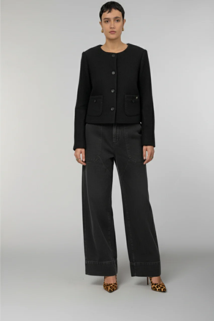 Lou Lou giacca cropped donna in bouclé misto lana - Image 5
