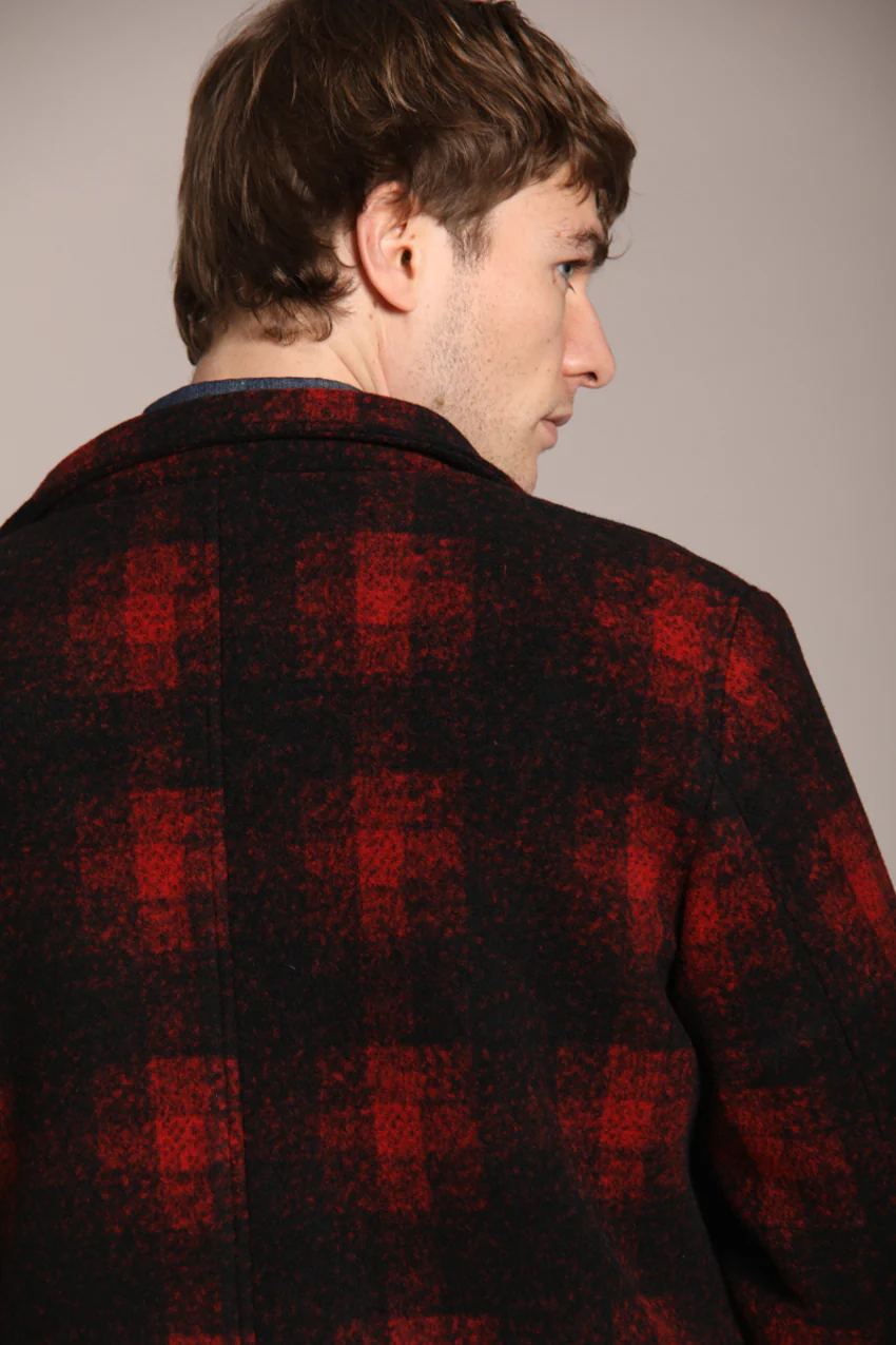 M74 Work Jacket field jacket uomo in panno quadro rosso - Image 3