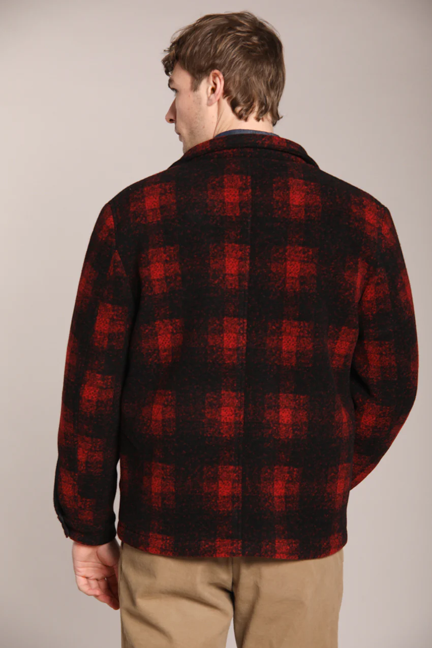 M74 Work Jacket field jacket uomo in panno quadro rosso - Image 6