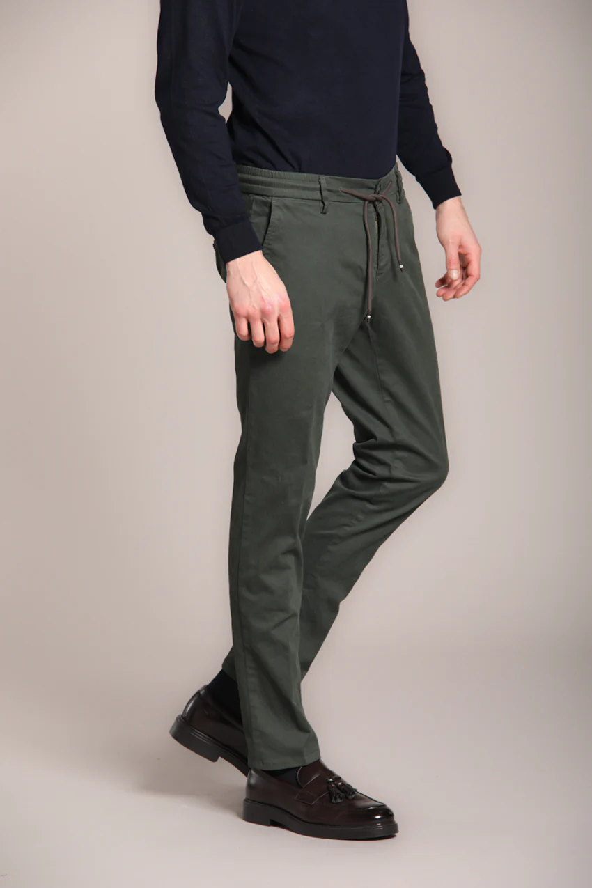 Milano Jogger pantalone chino uomo in gabardina stretch extra slim fit - Image 4
