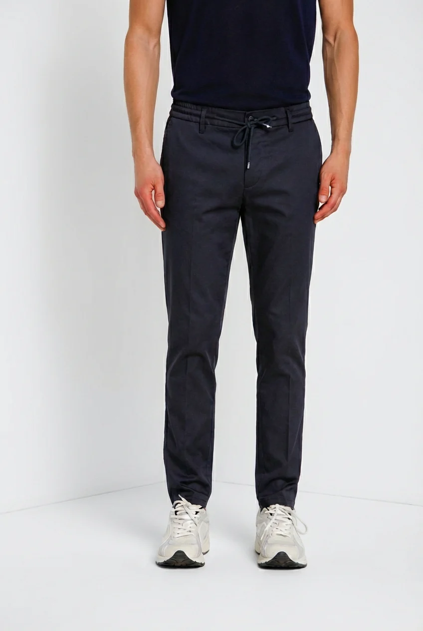 Milano Jogger Travel pantalone chino uomo in raso tecnico travel stretch extra slim fit