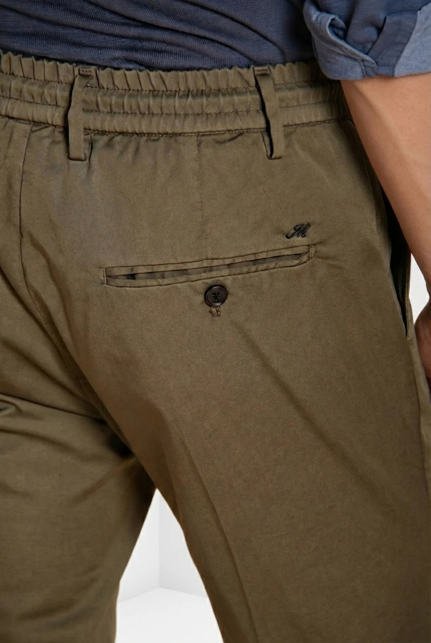 Milano Jogger Travel pantalone chino uomo in raso tecnico travel stretch extra slim fit - Image 2