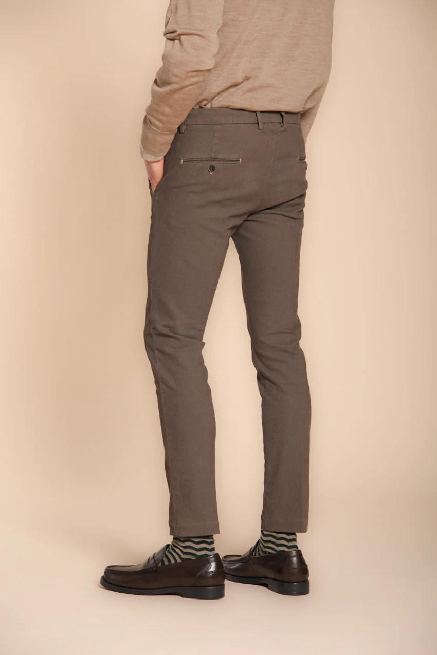 Milano pantalone chino uomo fantasia occhio di pernice extra slim fit - Image 4