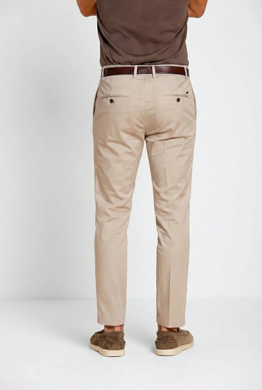 Milano pantalone chino uomo in gabardina stretch extra slim fit ① - Image 5
