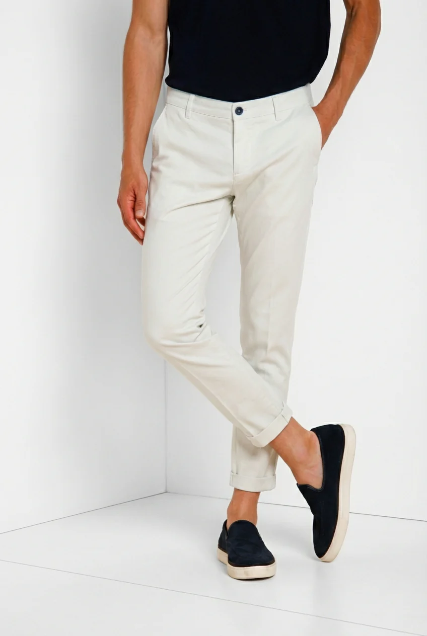 Milano pantalone chino uomo in gabardina stretch extra slim fit ① - Image 2