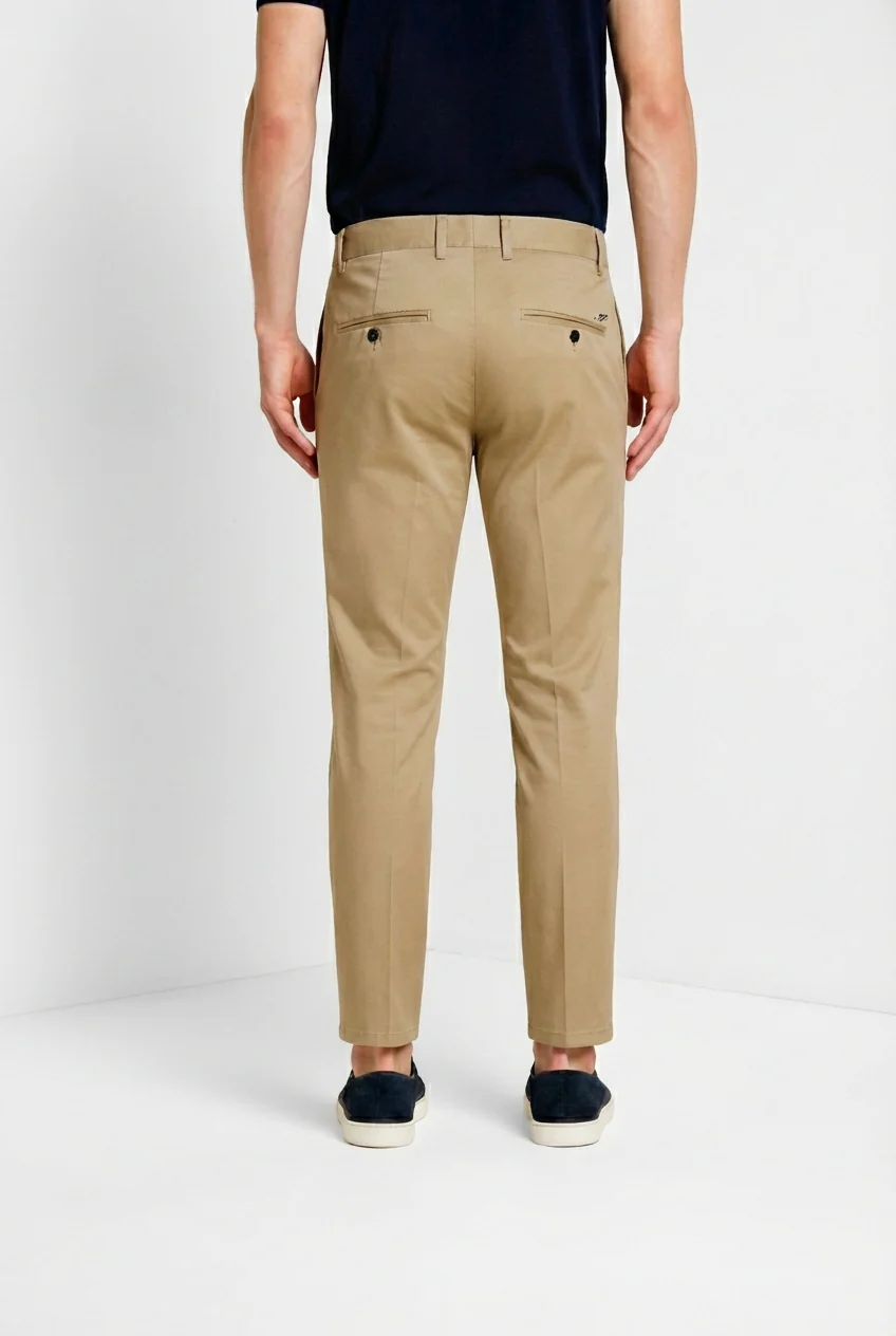 Milano pantalone chino uomo in gabardina stretch extra slim fit ① - Image 4
