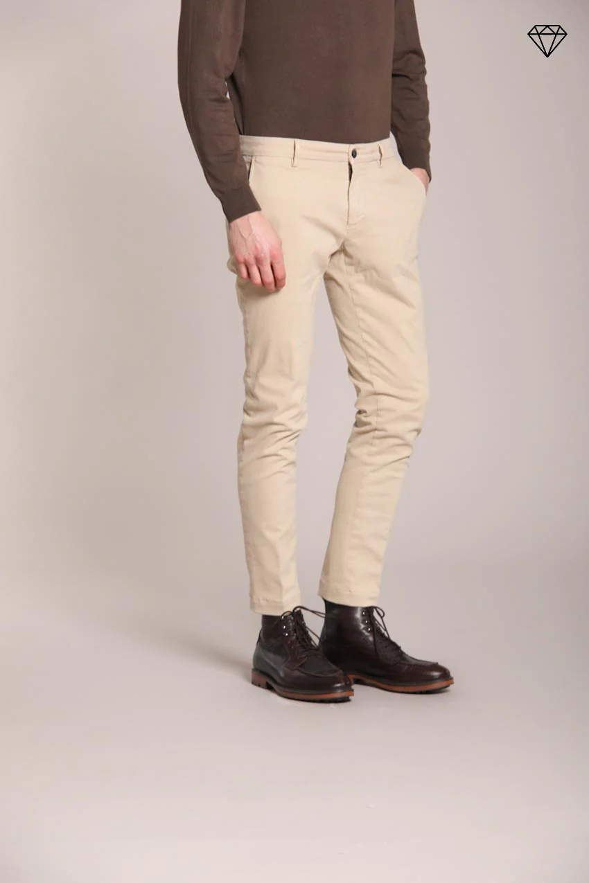 Milano pantalone chino uomo in gabardina stretch extra slim fit ① - Image 3