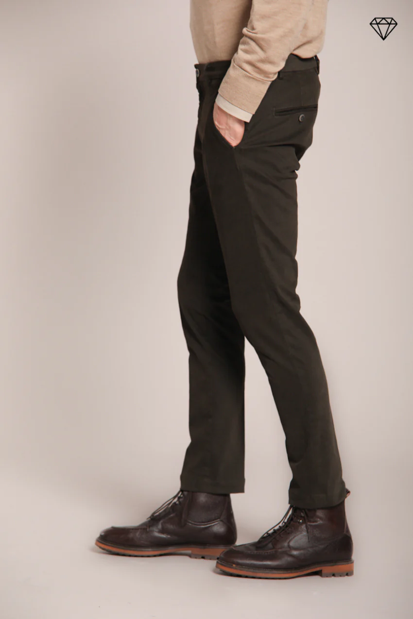 Milano pantalone chino uomo in gabardina stretch extra slim fit ① - Image 4