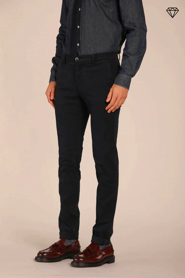 Milano pantalone chino uomo in gabardina stretch extra slim fit ① - Image 3