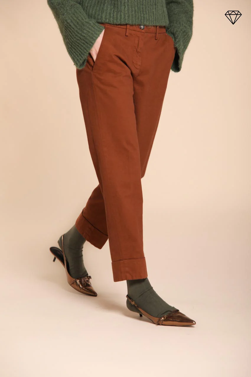 New York Carrot pantalone chino donna in cotone lana carrot fit ① - Image 3