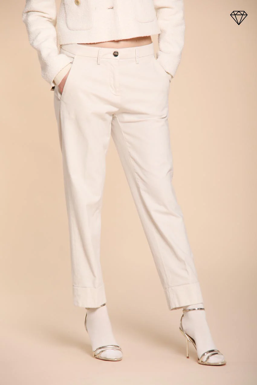 New York Carrot pantalone chino donna in cotone lana carrot fit ①