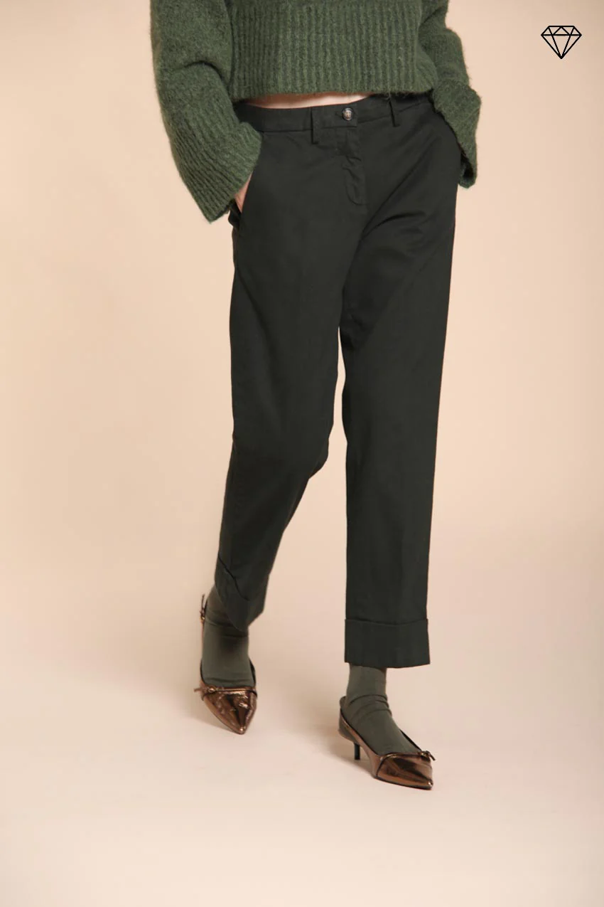 New York Carrot pantalone chino donna in cotone lana carrot fit ①