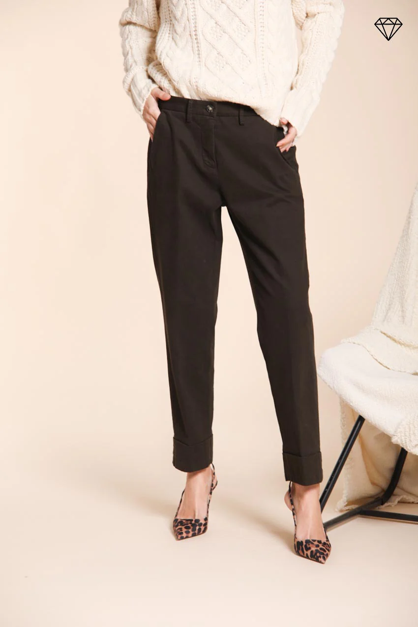 New York Carrot pantalone chino donna in cotone lana carrot fit ① - Image 2