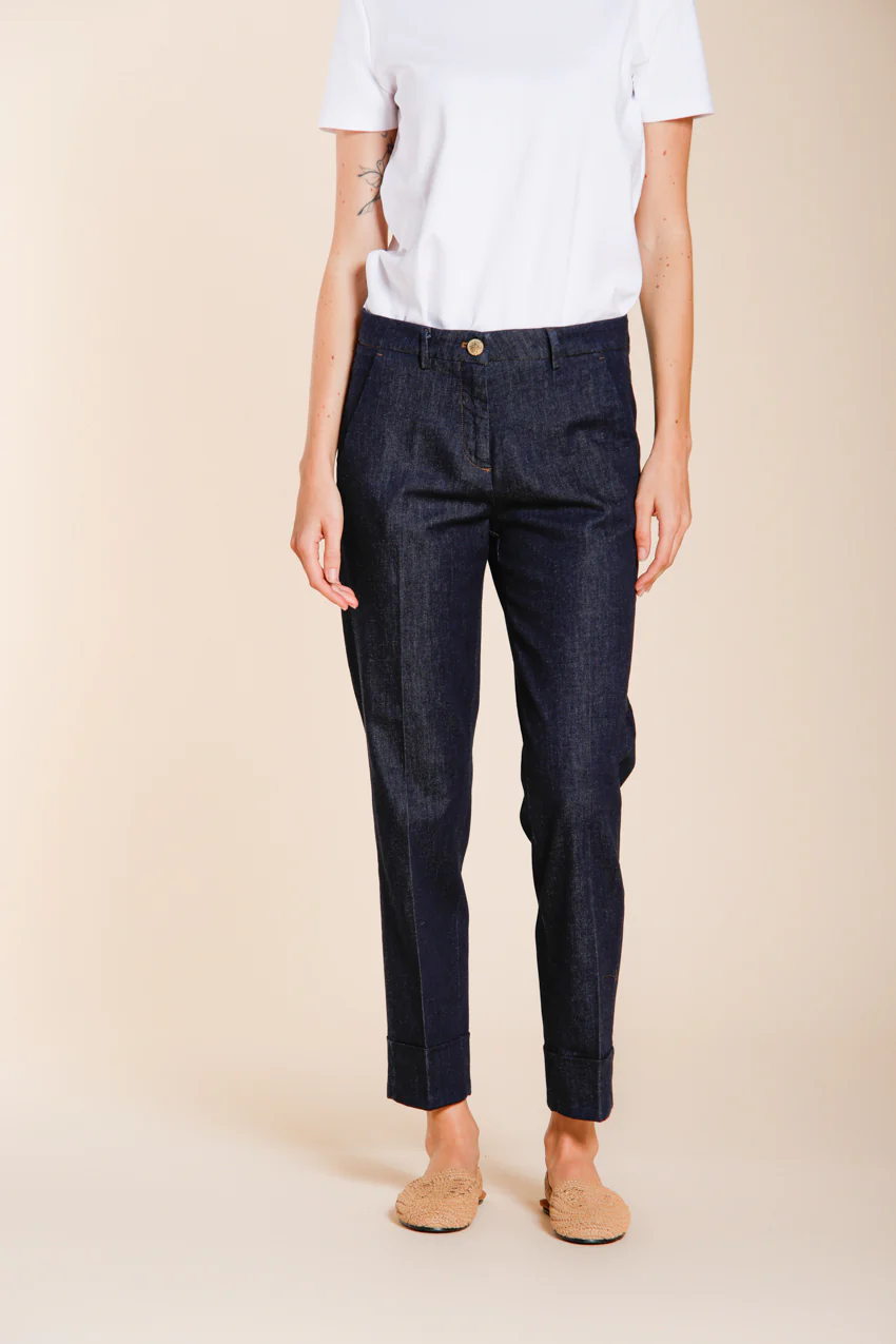 New York Carrot pantalone chino donna in denim carrot fit - Image 2