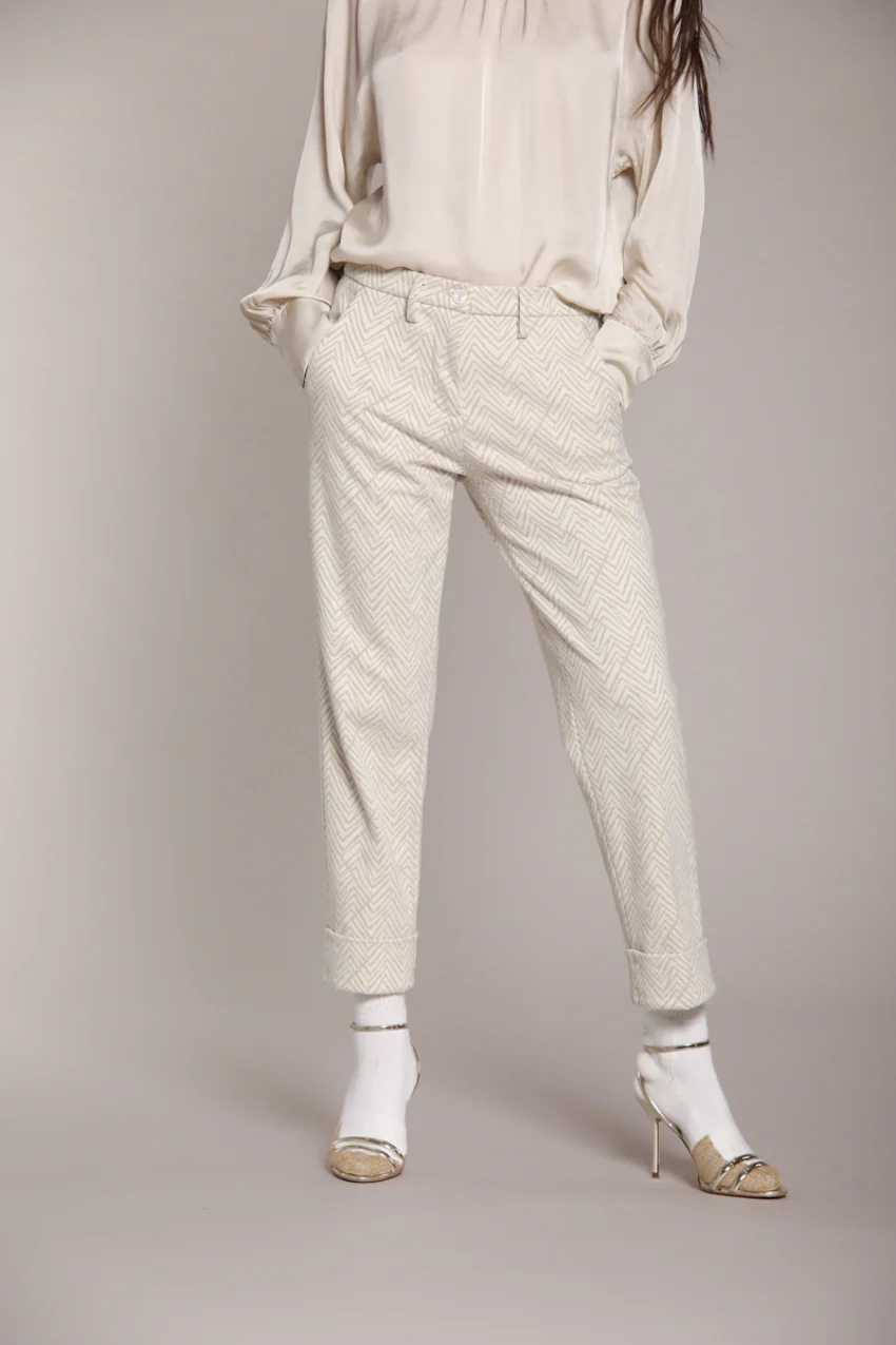New York Carrot pantalone chino donna in jersey lurex carrot fit - Image 2